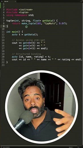 Return Multiple Values From Function In C++ | Tuple In C++11