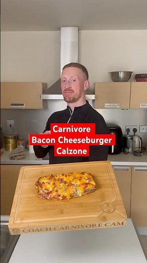 Carnivore Bacon Cheeseburger Calzone🔥#carnivore #carnivorediet #recipe #burger #food #cooking