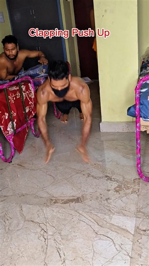 Clapping Push-Up Power 💥 | Home Workout | #clapping #calisthenics #homeworkout #fitness #shorts