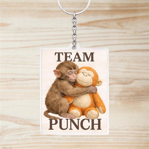 Baby Monkey Punch Keychain, Team Punch Gift - Etsy