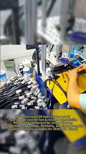 🔧 Inside the USB Data Cable Production Process #cableassembly #factory #usbcable