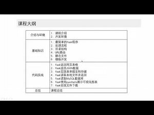 [ flask tutorial ] 02 Python Flask开发课程大纲