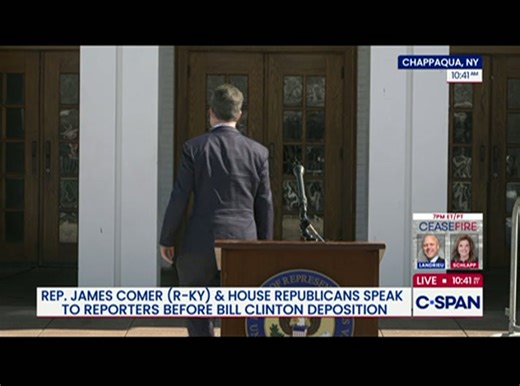 Reporters Ask Questions Outside Bill Clinton Deposition in New York  CSPAN  February 27, 2026 10:42am-11:00am EST