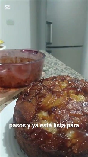 torta invertida de manzana
