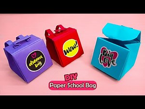 How To Make DIY Paper School Bag | Backpack Origami | Craft Ideas With Paper