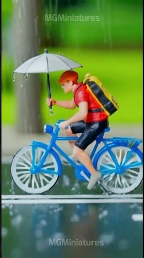 Miniature Bicycle Toy in Action — Tiny Man Riding Test!