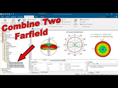 How to Combine TWO Radiation Pattern polar plot in CST
