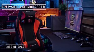 Arozzi Arena Ultrawide Curved Gaming and Office Desk with Full Surface Water Resistant Desk Mat with 3 Custom Monitor Mount Cut Outs and Under The Desk Cable Management Netting - Deep Purple