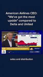219K views · 810 reactions | American Airlines CEO Robert Isom remains "absolutely" positive that American can close the current market gap between themselves and other airlines like Delta and United, he told CNBC's Phil LeBeau on 'Squawk Box'. Isom contends that American Airlines has "the most upside" long-term despite underwhelming Q3 numbers. Watch more: cnb.cx/49ikRsB | CNBC | Facebook