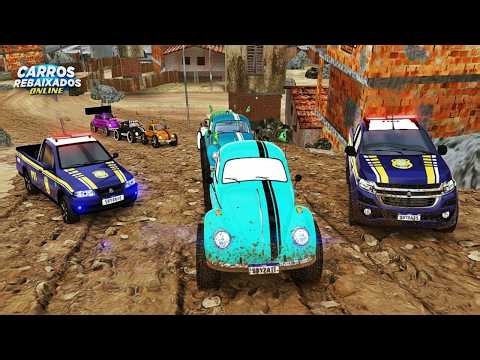 CARROS REBAIXADOS ONLINE | FAZENDO TRILHA DE FUSCA E CHEGOU AS PRF !