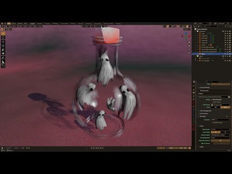 Ghosts, short 40 minute practice Blender 4.5 texture painting