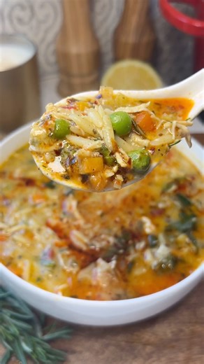 Claire | Spring Chicken and Leek Soup with Lemon, Fresh Herbs, and Chili Oil 💛 Instead of using cream to thicken the soup, I took inspiration from... | Instagram