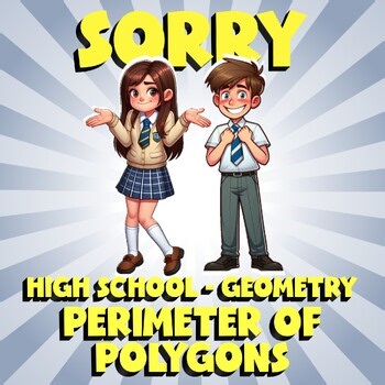 Perimeter of Polygons SORRY Math Game - No Prep Geometry Review Activity