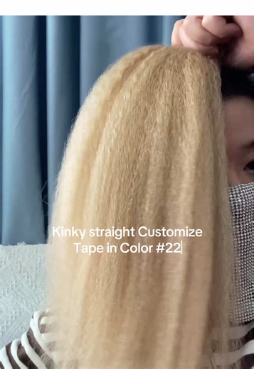 Customize Hairextensions specialist 🤗🤗do you like this kinky straight blonde hair 👱‍♀️ Customzie all color all texture 👏👏Business contact 📲 8615013139543 #tapein#blondehair#kinkystraightbundles #blondetapeins #tapeinextensions