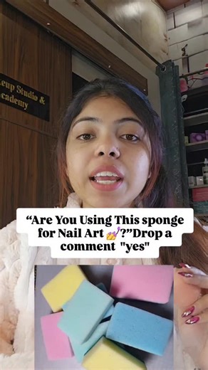 SA Nail & Luxury Salon on Instagram: "Be honest 👀 Do you use this type of sponge for nail art or ombre? If yes, comment “ME” If you use any sponge, comment “SPONGE” ⬇️ ⚠️ Don’t worry — no judging. In Part 2, I’ll share the right sponge you should be using for clean, smooth nail art. 👉 Save this reel so you don’t miss the next one. #nails ##nailvideos #naileducation #trendingreels #educatoranjalirai"