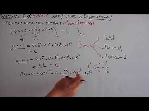 #EP 02 Informatique S1 Codage binaire Conversion binaire en décimalen,octal ,hexadécimal