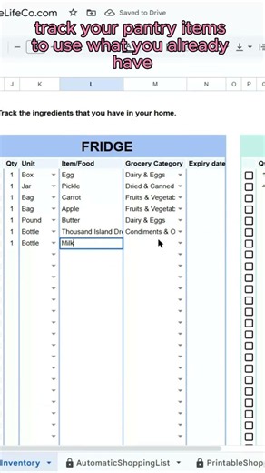 Stay Organized All Week | Meal Planner Spreadsheet