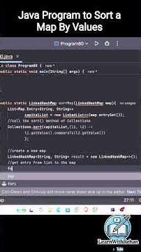 Java Program to Sort a Map By Values #coding #learnwithrehan #programming #codingday #map #sorts