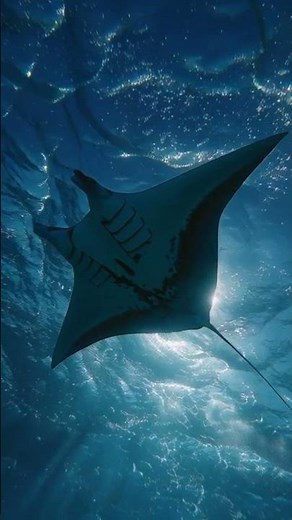 The giant manta ray that appears to fly under the sea