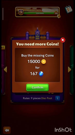 Last Coin🥶🗿 Diamond💎 Gameplay carrom disc pool