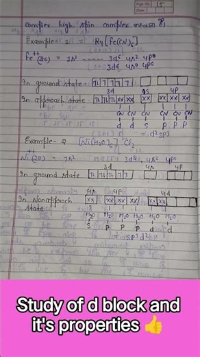 Study of d block and it's properties 👍 BSc first semester chemistry #notes #chemistry #shorts