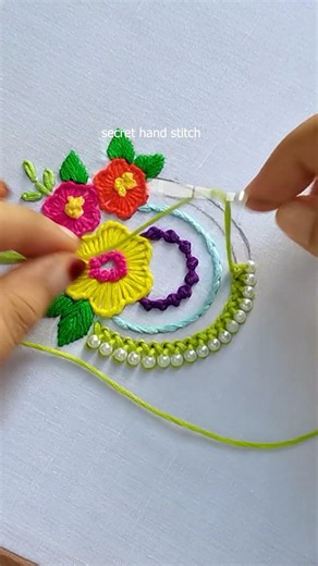 Supper viral embroidery elegant cute border line and all over dress design #diy #shorts #handmade
