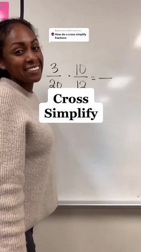 Reply to @ste_str1kz Cross-Simplifying helps when multiplying with larger numbers! #mathtime #mathtips #mathhelper #mrskellymath #simplify