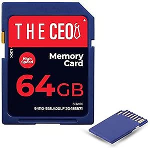 THE CEO Memory Card Ultra SDHC UHS-I 90MB/s – High-Speed & Reliable Camera Card - Class 10 for Fast Read/Write Ideal for Full HD Video & Photography- Get a Durable 64GB SD Card for Long-Term Storage