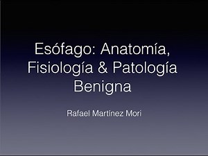Esófago: Anatomía, Fisiología y Patología Benigna