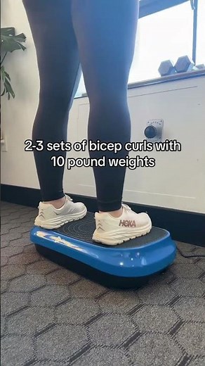 Here’s highlights of my simple 6 minute whole body vibration plate exercise routine as a physical th
