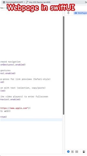 Learn the webpage using swiftUI #reels #viral #ios #learnswift #swift #swiftui #swiftui #webpage