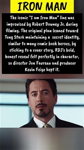 “I Am Iron Man” Was Improvised by RDJ?! 🤯 Changed MCU Forever #shorts