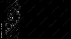 HELIUM Molecule Symbol, Chemistry Periodic Table, Animation, Background, Rendering, Loop