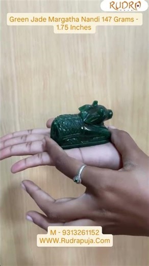 Green Jade Margatha Nandi 147 Gram - 1.75 InchesYantra