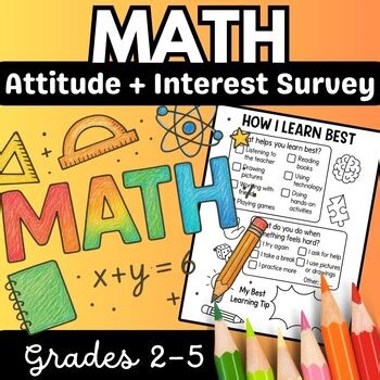 Math Attitude Survey | Back to School Student Interest & SEL Growth Mindset