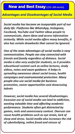 Advantages and Disadvantages of Social Media | Essay for Class 8, 9, 10
