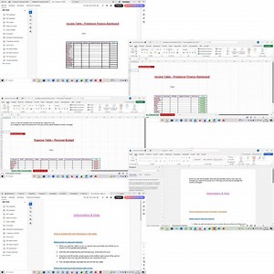Freelancer Income Excel – Months Left Layout With Explanation_bundle_zip - Etsy