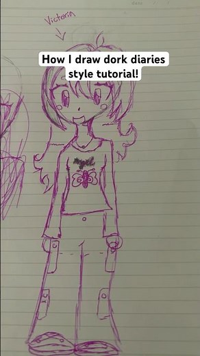 How to draw dork diaries style!! #art #drawing #dorkdiaries #tutorial #shorts #short