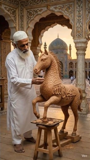 “Amazing Wooden Horse Carving Art 😱 | Old Man Incredible Hand Craft Skill”