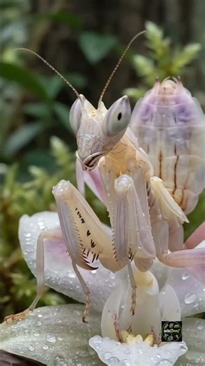Ghost Orchid Mantis Wind Mimicry 🌸👻 Nature's Perfect Disguise #shorts