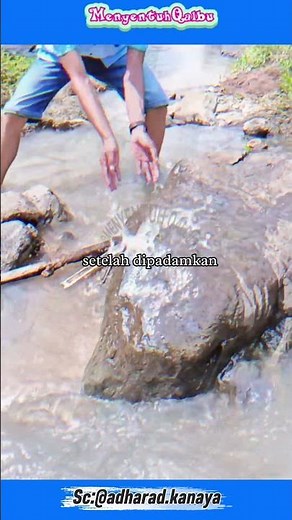 Goosebumps, this man found fire burning rocks in the middle of the river