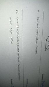 How many vertices does a cube have?On which of the following ... | Filo