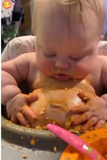 Adorable Baby Enjoys Eating Funny Moments