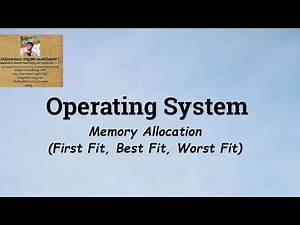 Memory Allocation(ಕನ್ನಡದಲ್ಲಿ)First Fit, Best Fit, Worst Fit in Operating system.