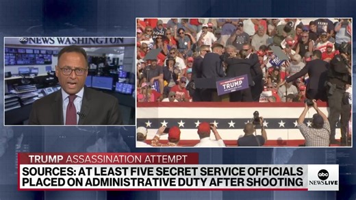 With at least five U.S. Secret Service officials involved in Trump’s rally in Butler, Pennsylvania put on administrative duty, Justice and Homeland Security reporter @JackDate joins @eschulze to discuss what we know about the move and what actions are to be expected from the agency. | ABC News Live