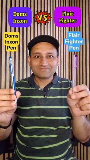 Doms Inxon Ballpen Vs Flair Fighter Ballpen Comparison Review 🖊️ Round And Triangular Grip Pens