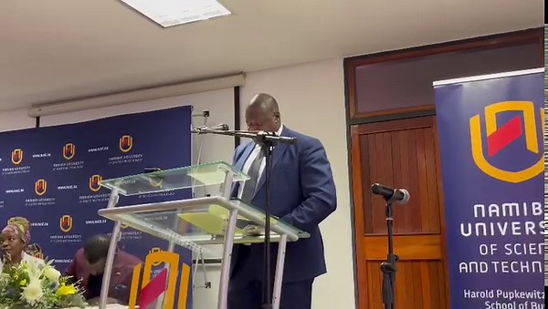 11 reactions | EMBRACE ICT ... Namibia Wildlife Resorts managing director Matthias Ngwangwama says leaders need to be committed to learning and collaborating with the information and communications technology (ICT) sector. He was speaking at the launch of the Harold Pupkewitz Graduate School of Business and Centre for Enterprise Development merger on Thursday. Video: Feni Hiveluah | The Namibian | Facebook