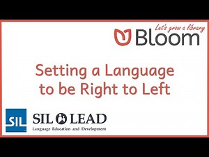 15 Bloom: Setting a Language to be Right to Left