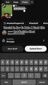 How To Make A Blank Title On A YouTube Short! #makethisgoviral #viral #tutorial #like #subscribe