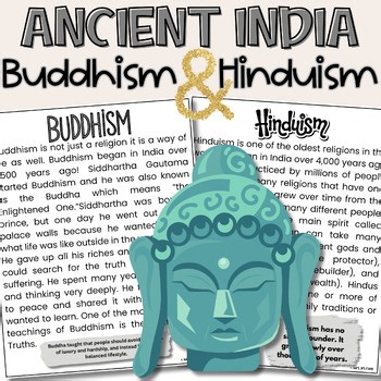Ancient India Reading  Passages Buddhism & Hinduism Middle School Worksheets